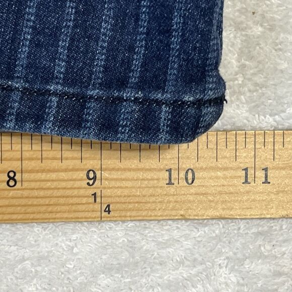 Abercrombie & Fitch Dark Blue Jean Shorts Women’s 24 Striped - Picture 9 of 17